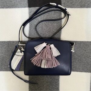 Rebecca Minkoff Sofia crossbody tassel bag navy